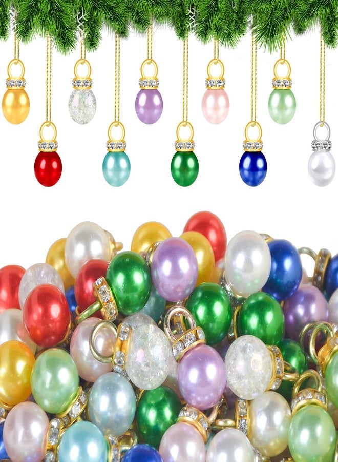 succulentlovers 100PCS Christmas Mini Balls Ornaments, 9mm Miniature Multi-color Xmas Tiny Tree Hanging Decorations, 10 Colors Glitter Small Shiny Christmas Balls Pendants for Holiday Party Wedding DIY Craft Supplies - Image 1